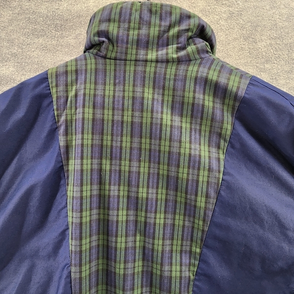 VTG ProQuip Jacket Mens Medium Blue Green Plaid Waterproof Hidden Zipper Tartan - Picture 15 of 16